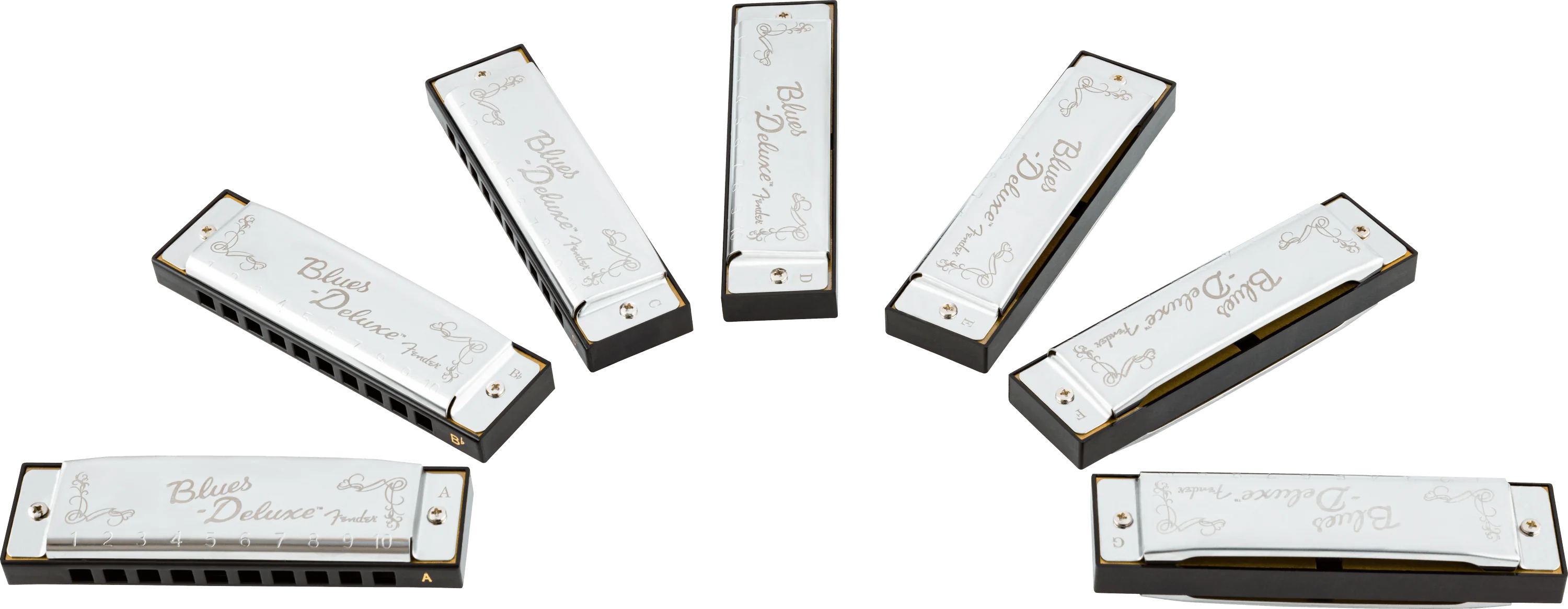 Blues Deluxe Harmonicas - 7 Pack with Case - Image 3