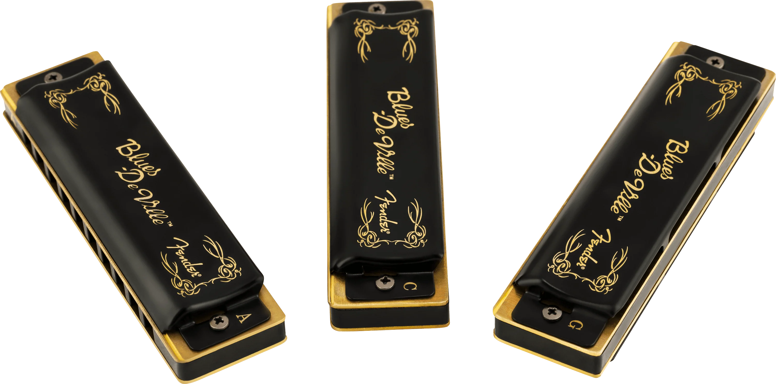 Blues DeVille Harmonicas - 3 Pack with Case - Image 3