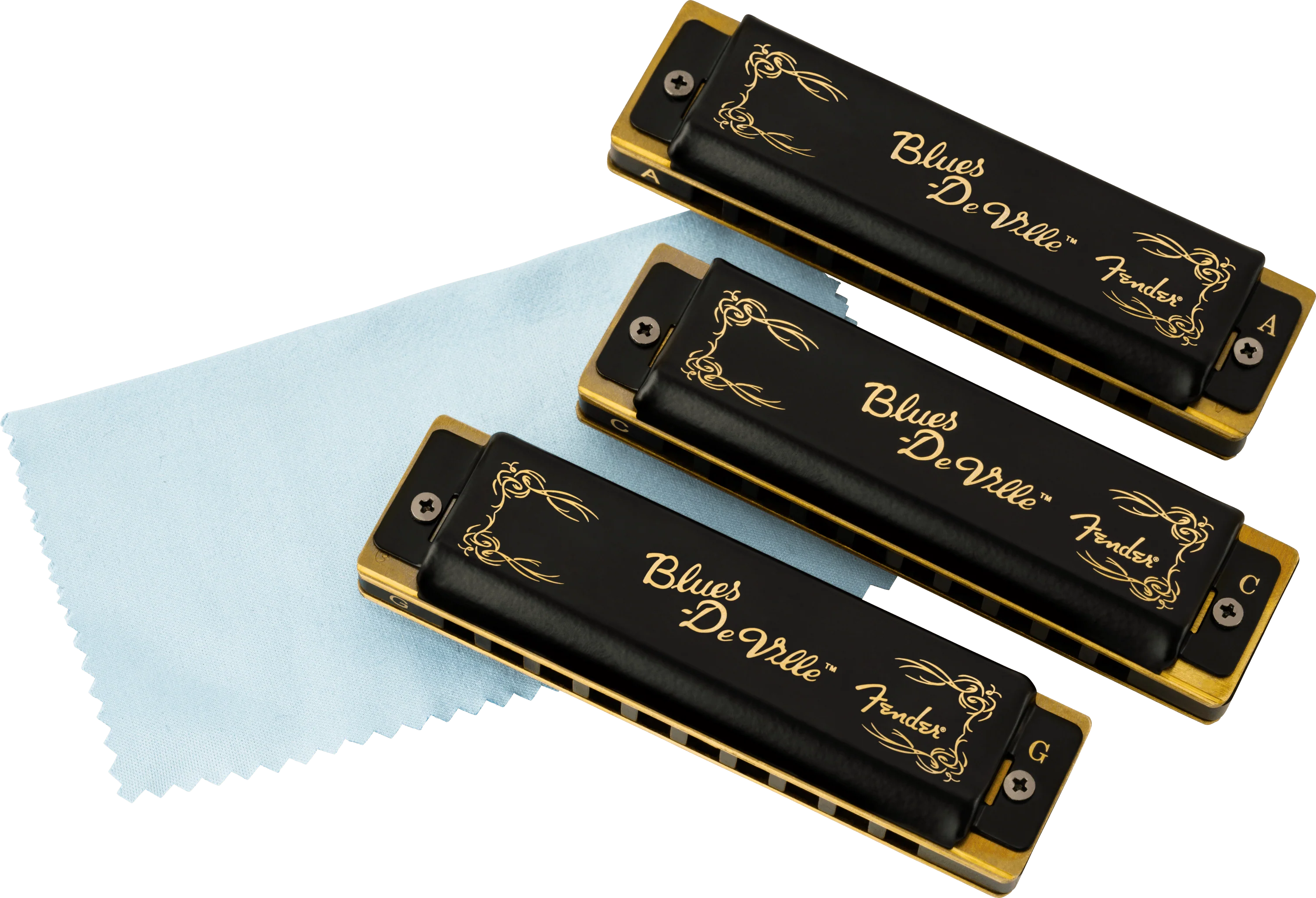Blues DeVille Harmonicas - 3 Pack with Case - Image 4