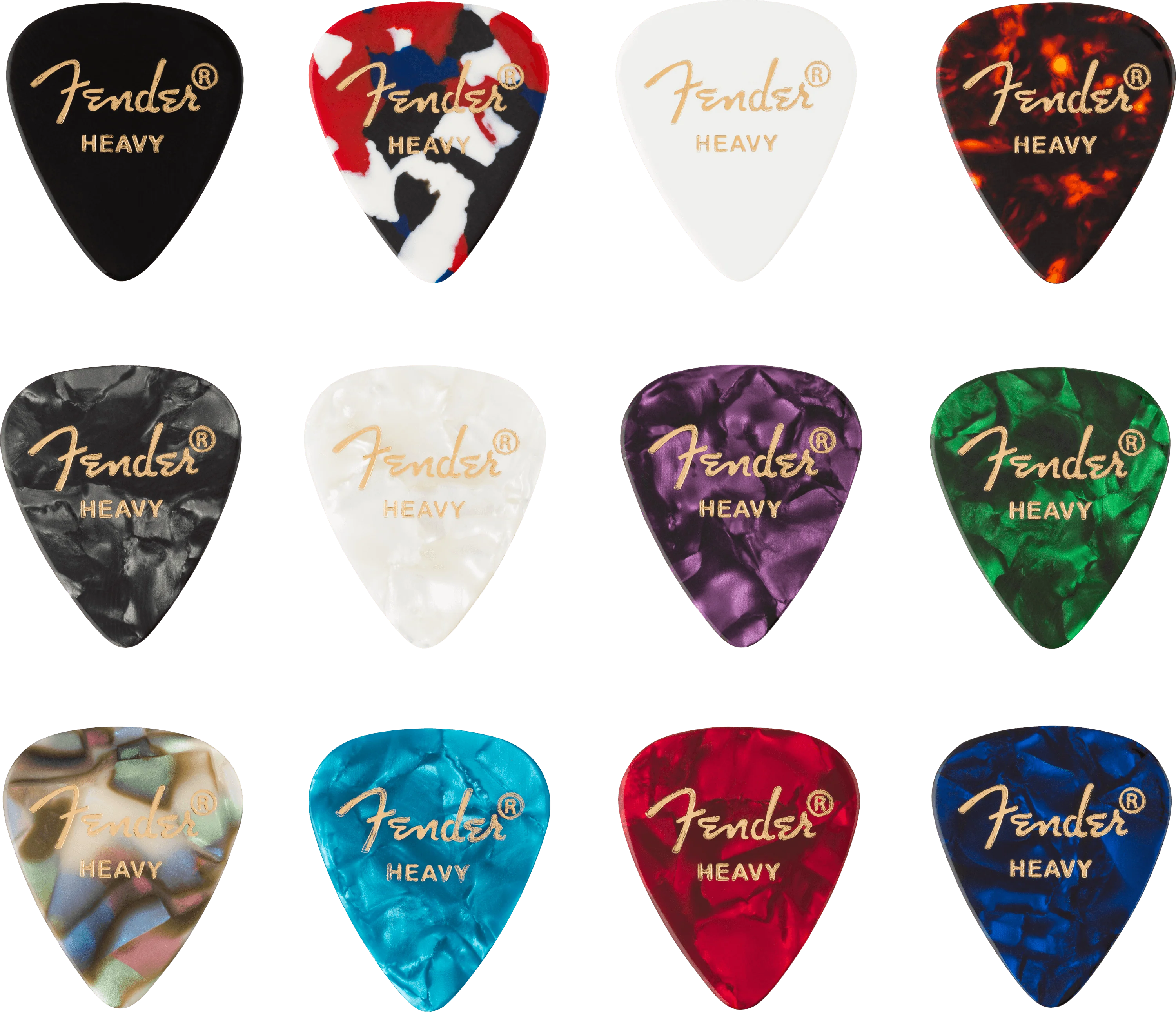 Celluloid Medley Picks, 351 Shape - 12 Pack - Image 3