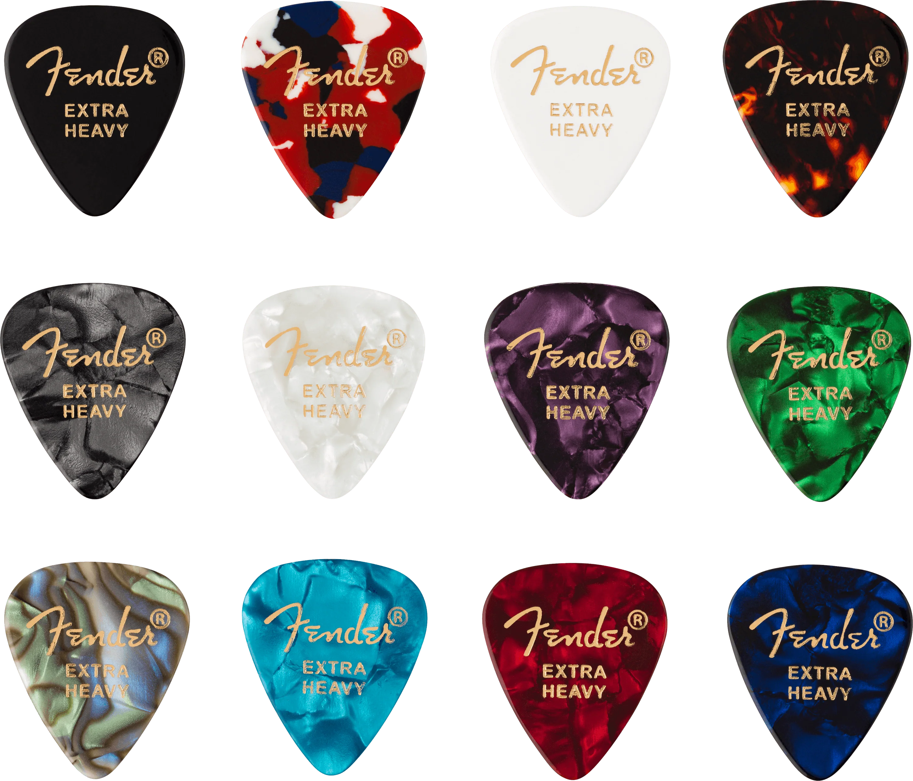 Celluloid Medley Picks, 351 Shape - 12 Pack - Image 4