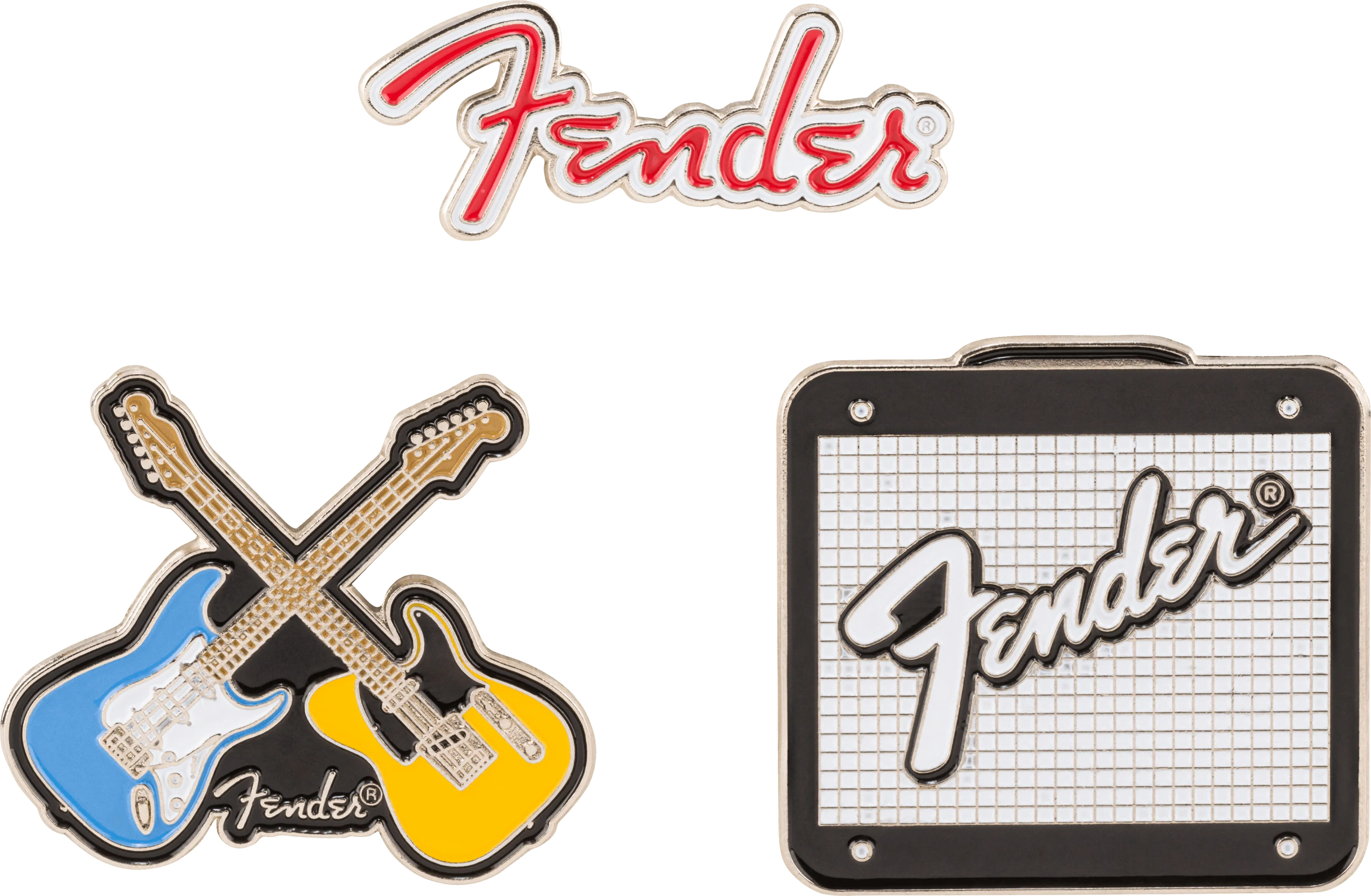 Fender™ Crossed Guitars Enamel Pin - Image 3
