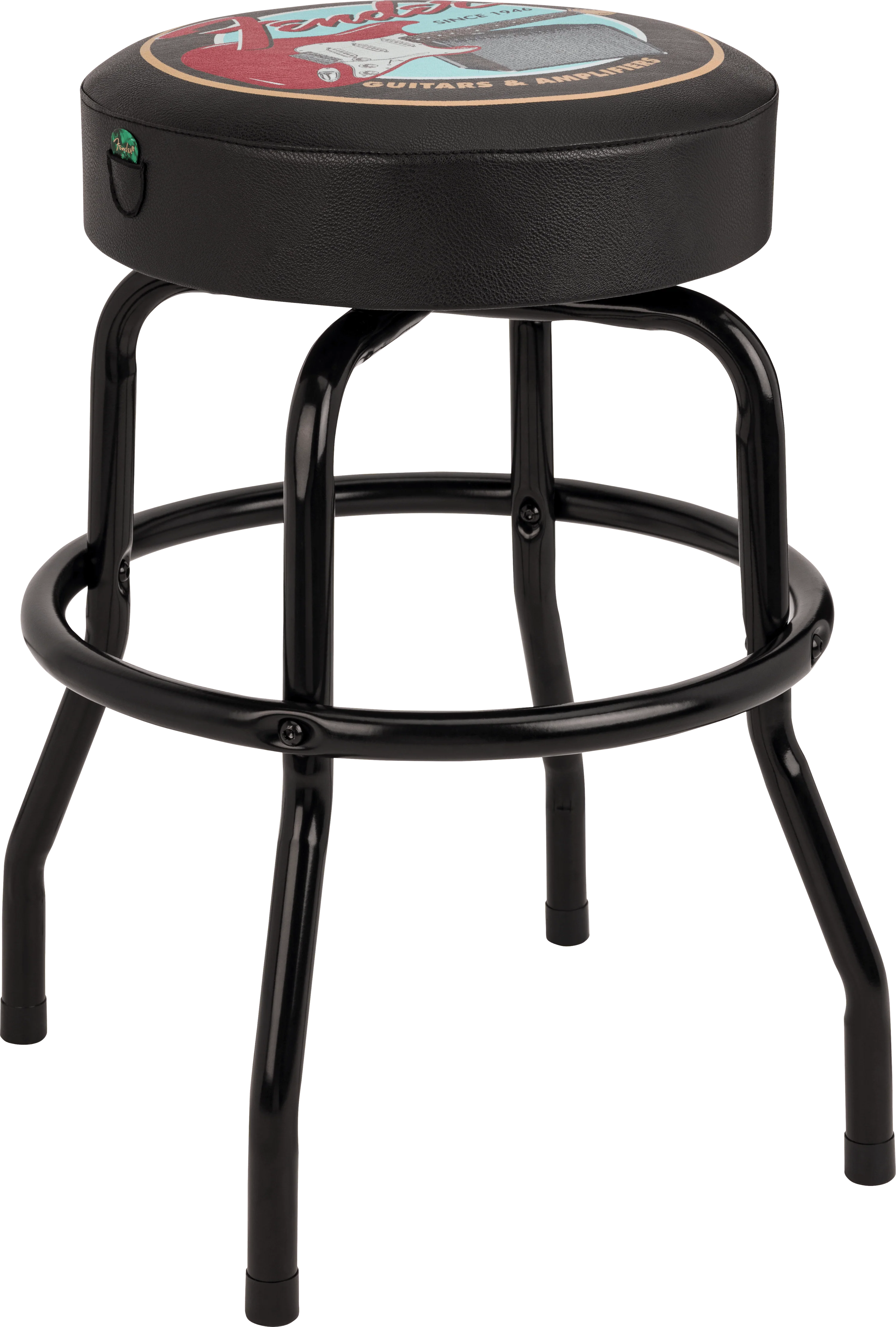 Fender® Guitars & Amps Pick Pouch Barstool, Black