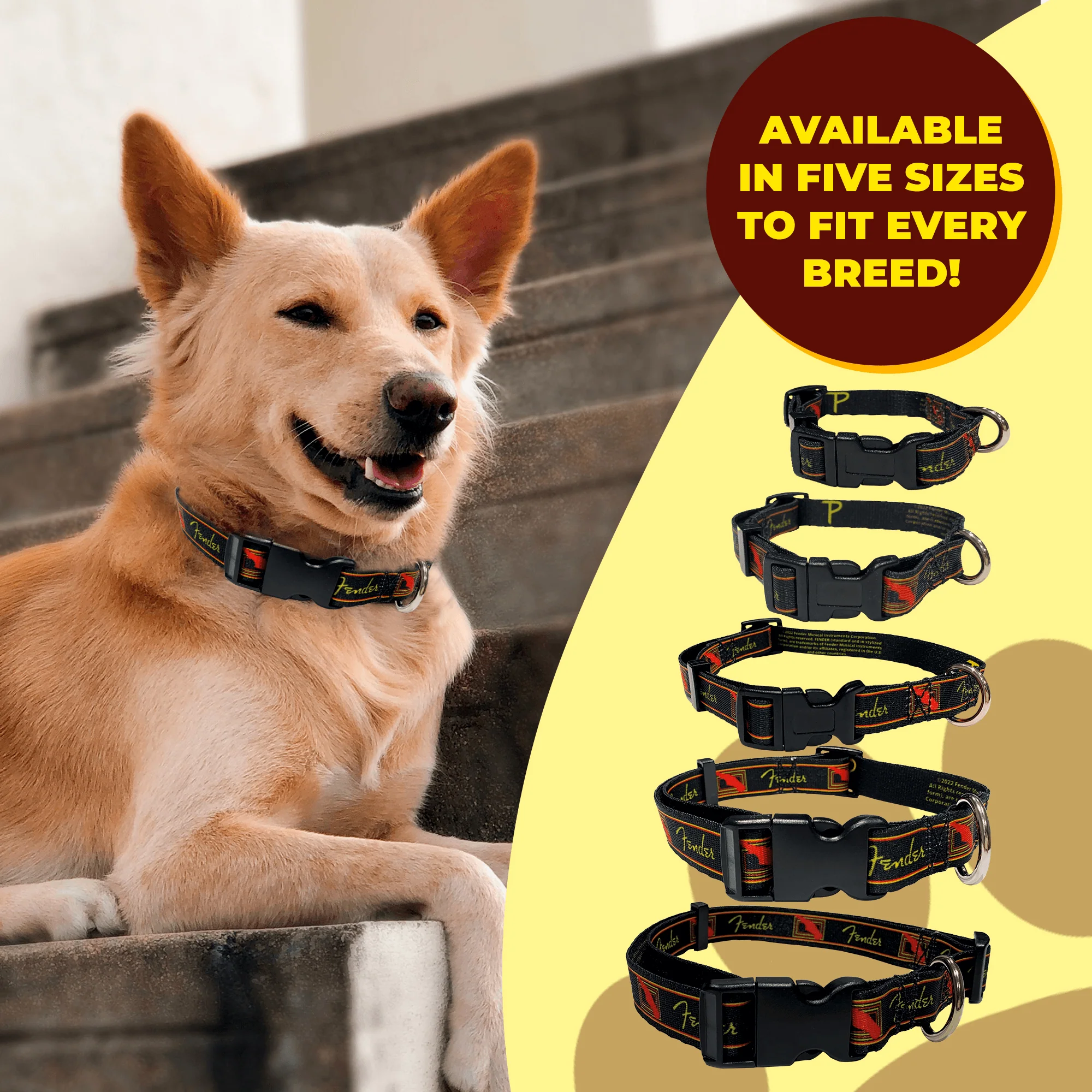 Fender® Monogram Logo Dog Collar - Image 6