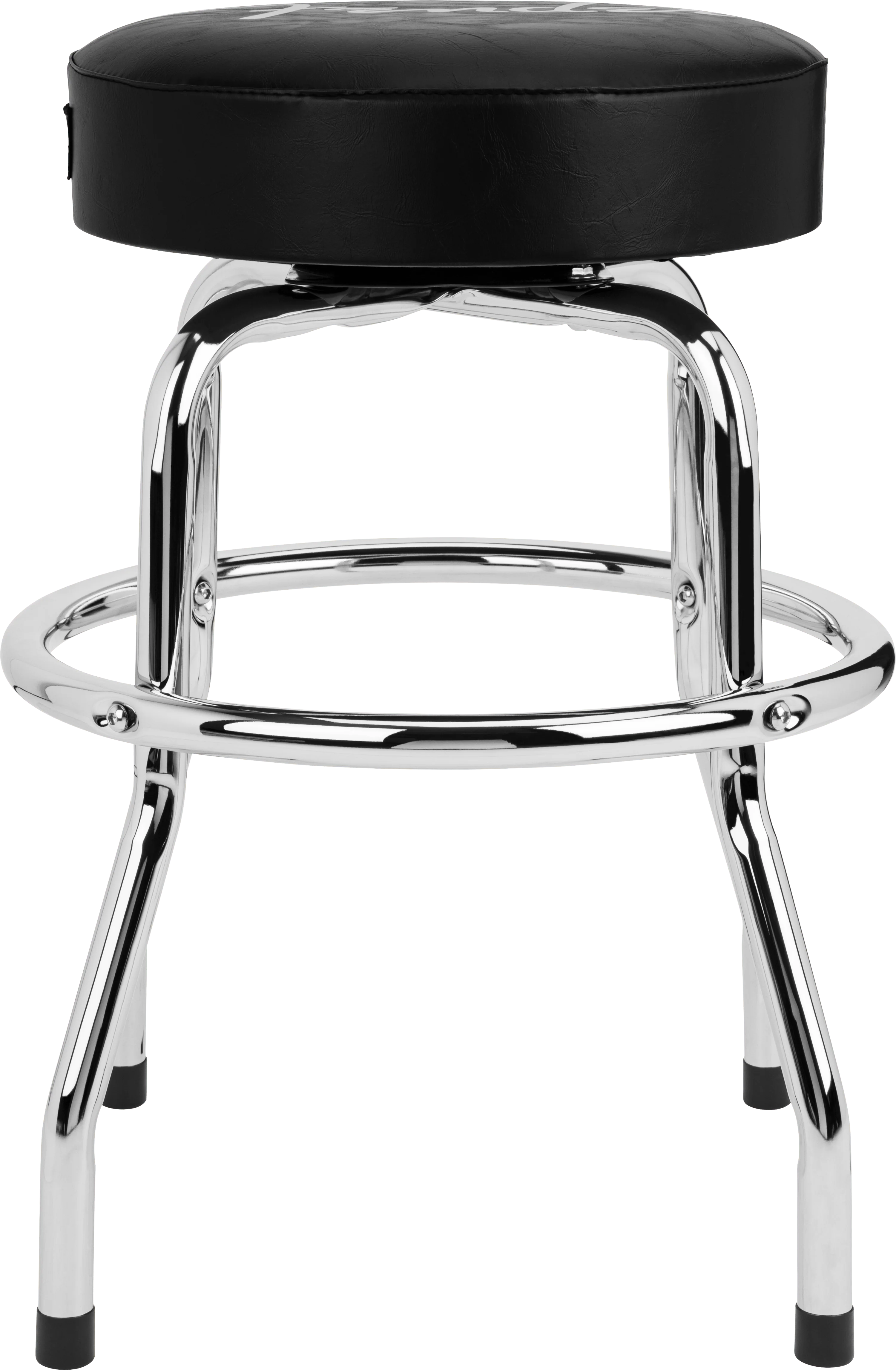Fender® Spaghetti Logo Pick Pouch Barstool, Black and Chrome - Image 2