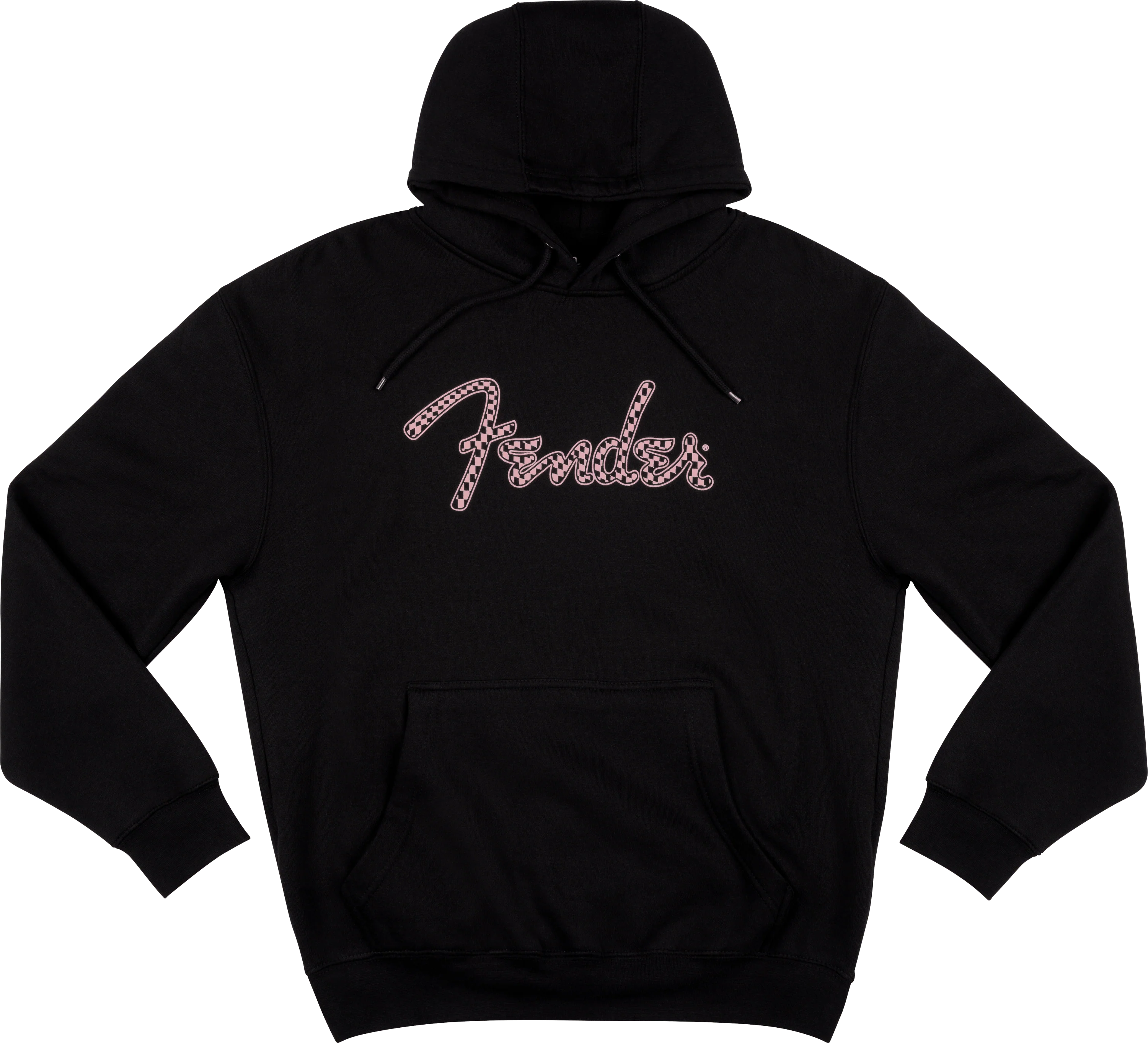 Fender® Spaghetti Logo Wavy Checker Hoodie, Pink Checker - Image 3