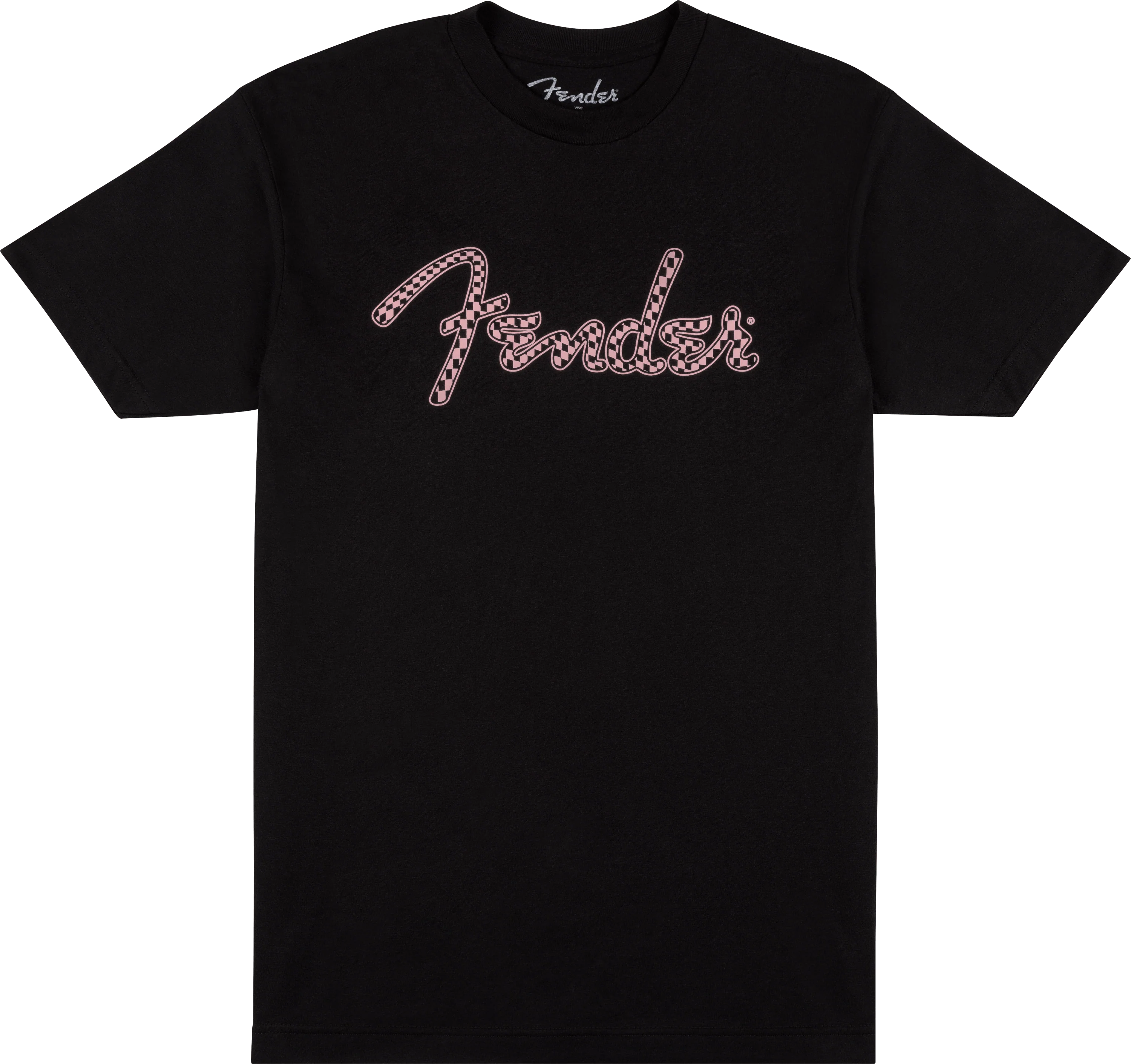 Fender® Spaghetti Logo Wavy Checker Tee, Pink Checker - Image 2