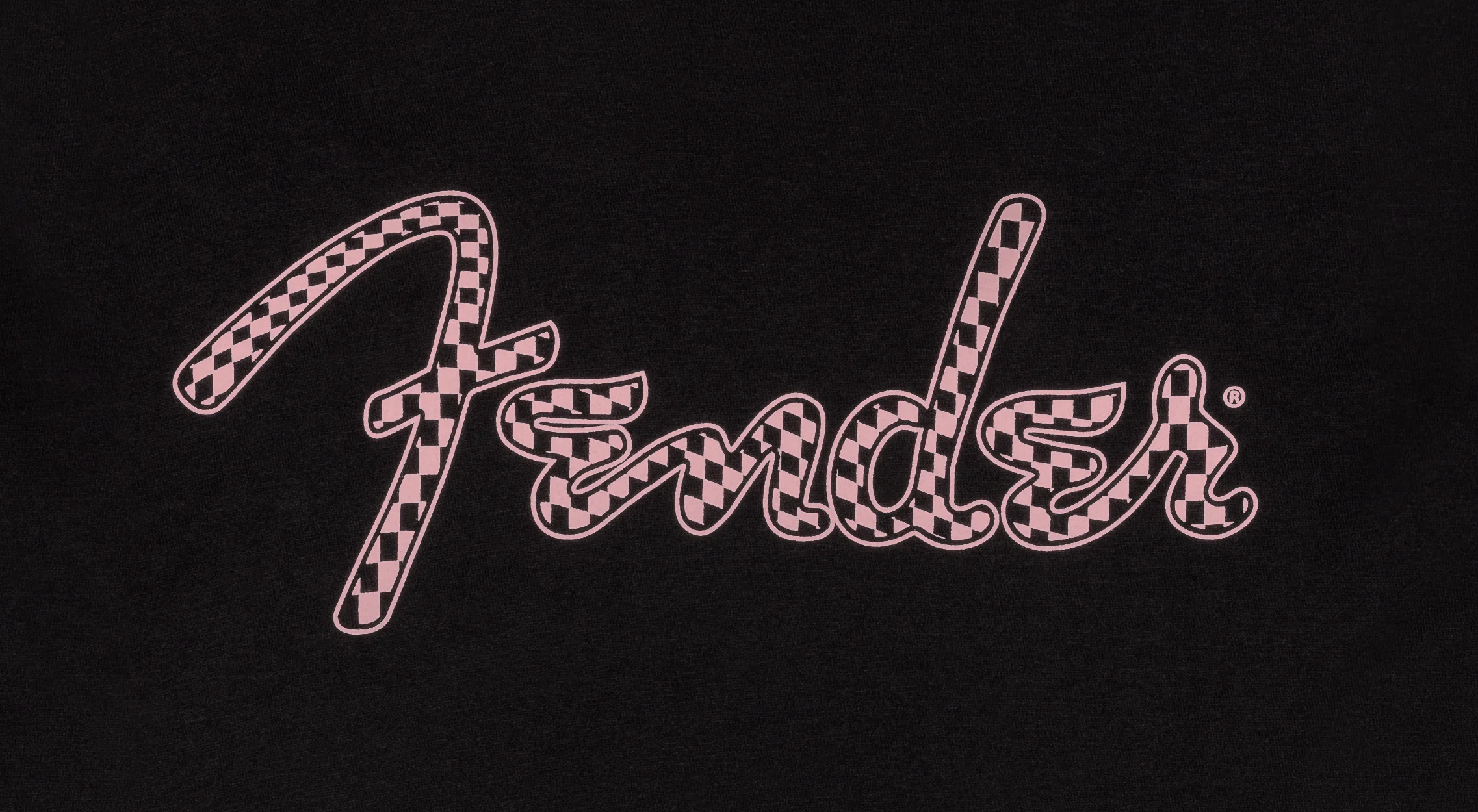 Fender® Spaghetti Logo Wavy Checker Tee, Pink Checker - Image 3