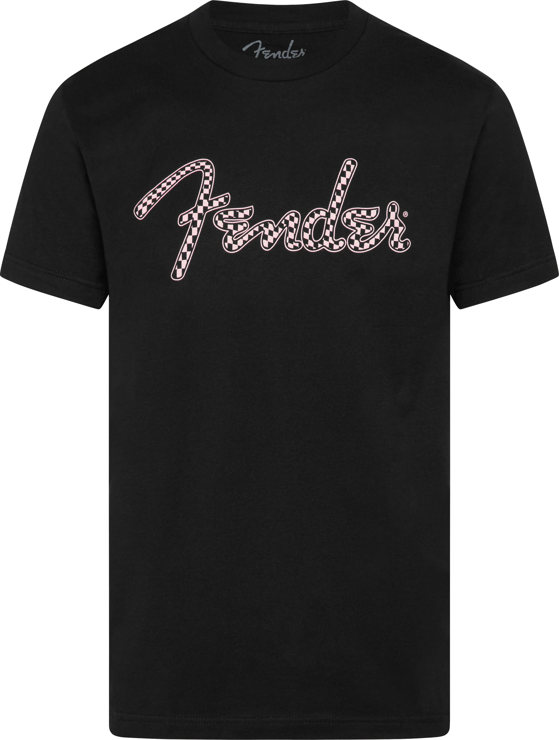 Fender® Spaghetti Logo Wavy Checker Tee, Pink Checker - Image 6