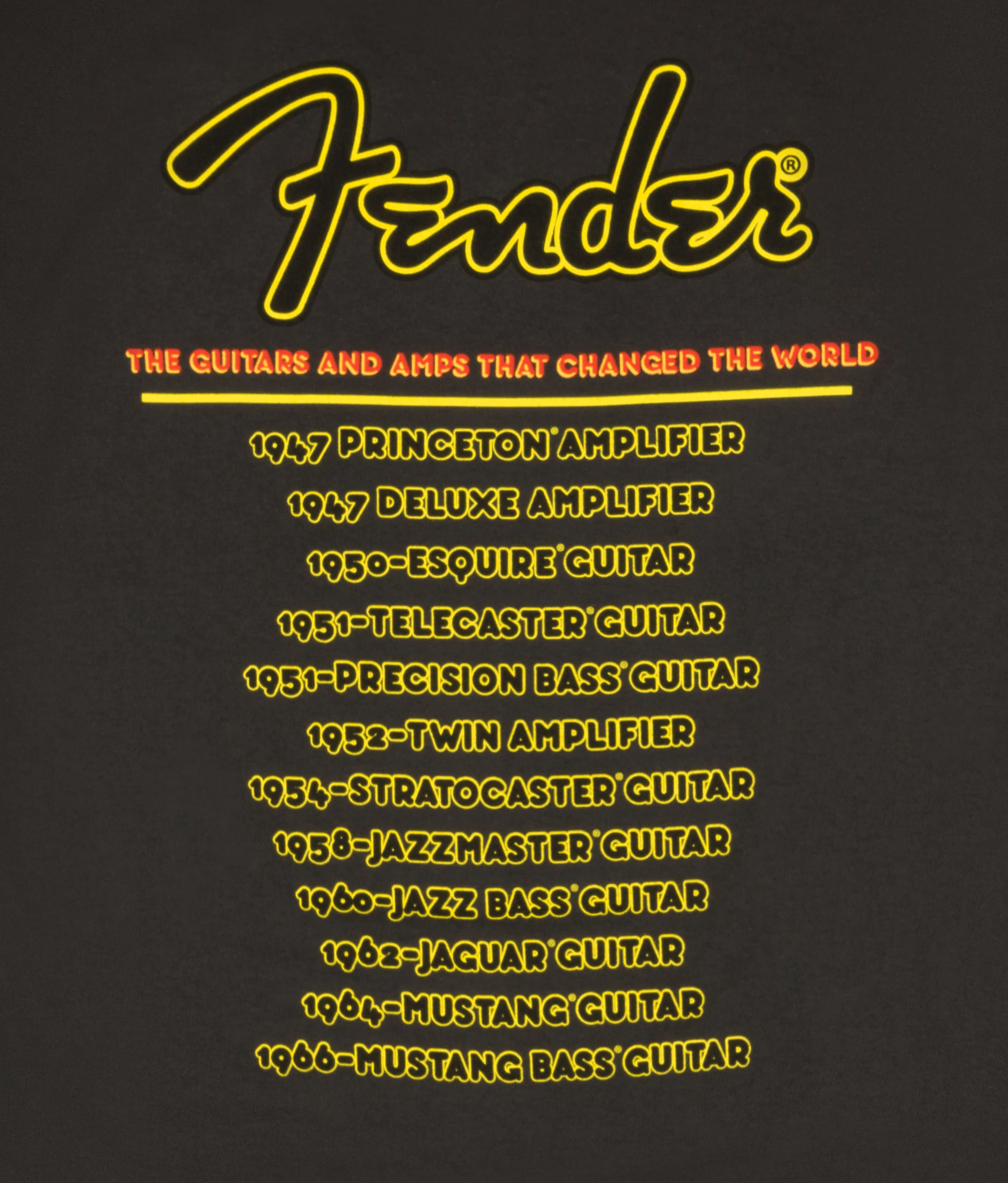 Fender® World Tour T-Shirt, Neon Black - Image 10