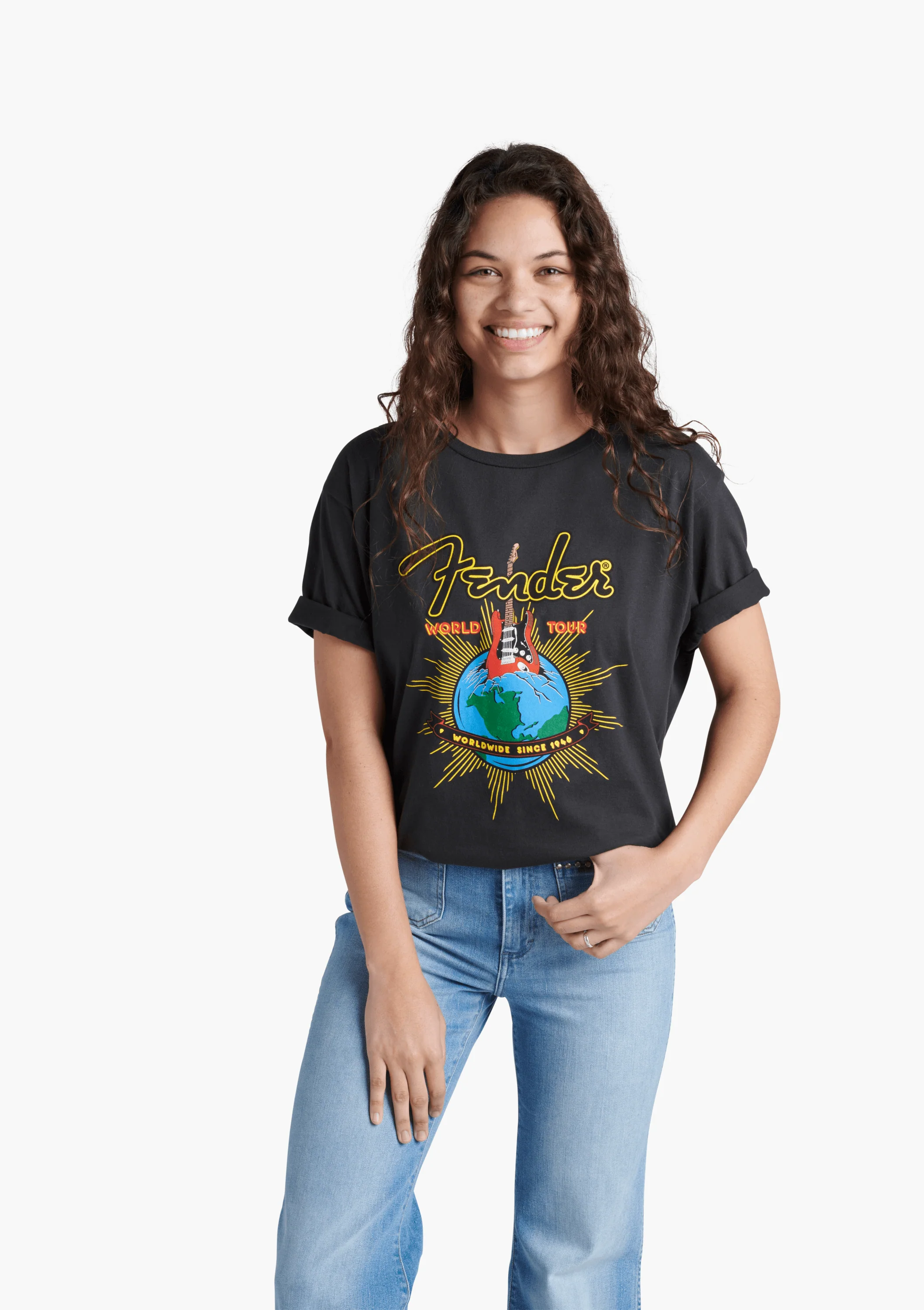 Fender® World Tour T-Shirt, Neon Black - Image 3