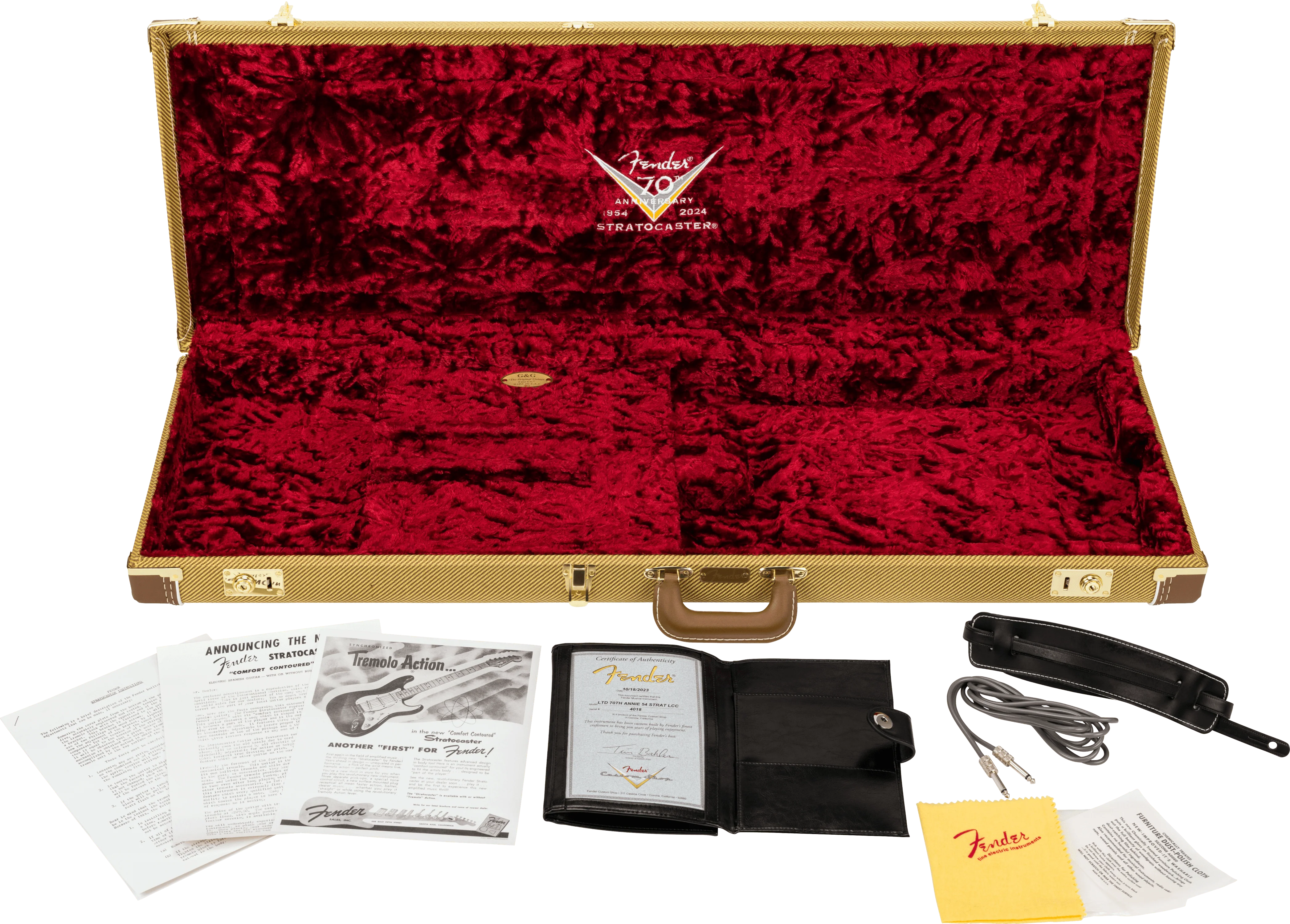Limited Edition 70th Anniversary 1954 Stratocaster® NOS, 1-Piece Quartersawn Maple Neck Fingerboard, Wide-Fade 2-Color Sunburst - Image 3