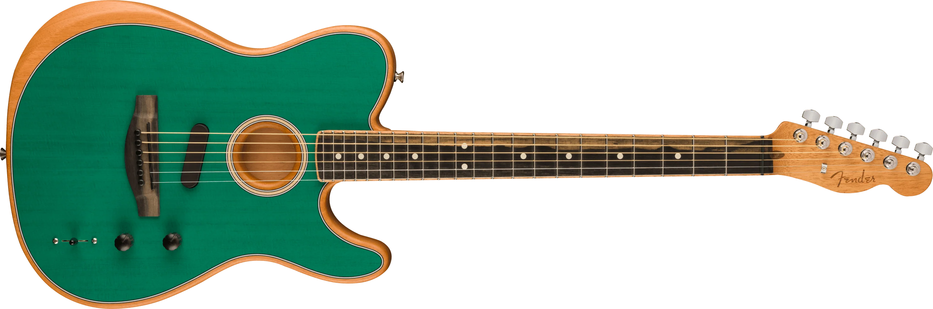 Limited Edition American Acoustasonic® Telecaster®, Channel-Bound Neck, Aqua Teal - Image 3
