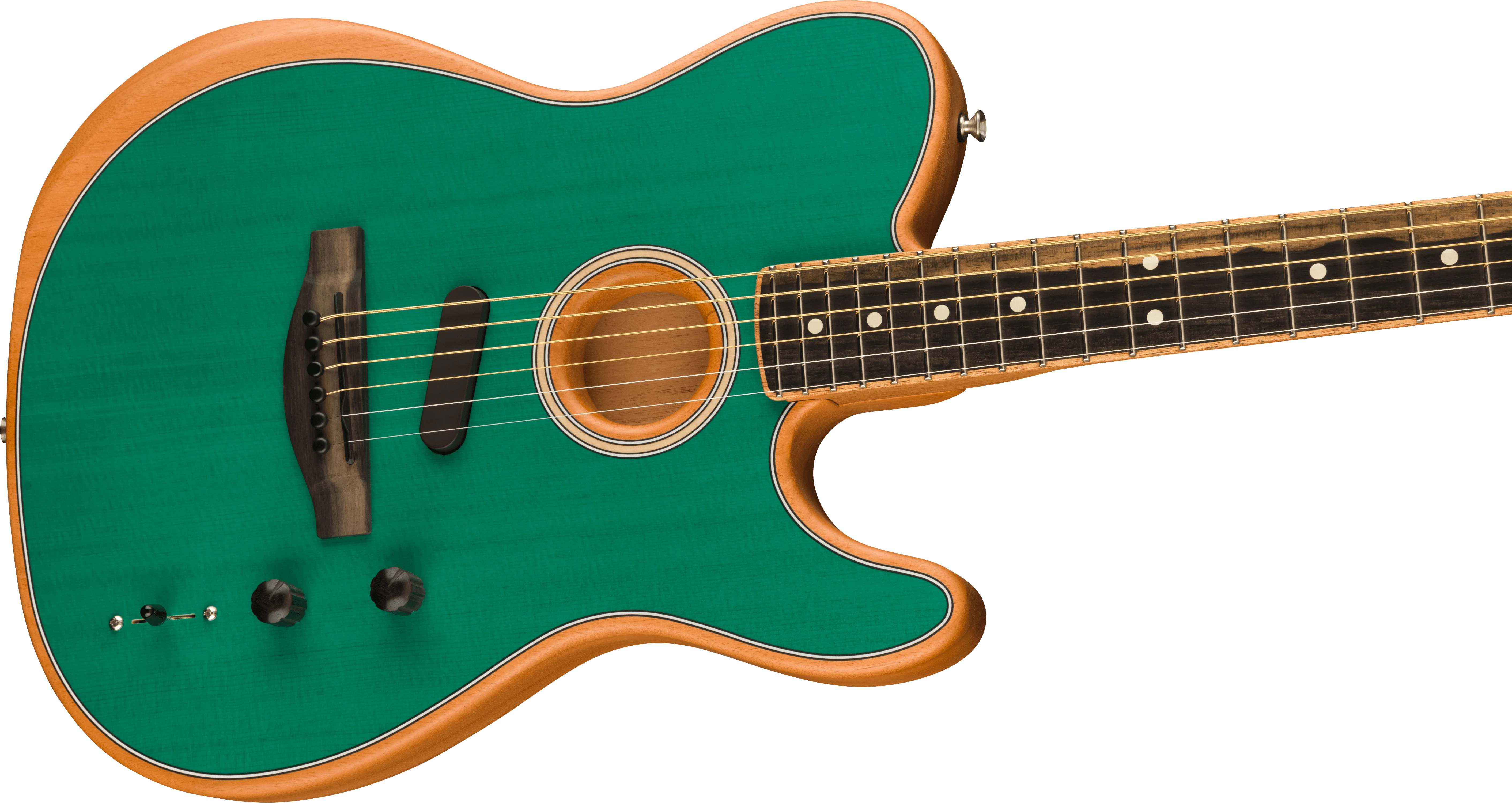 Limited Edition American Acoustasonic® Telecaster®, Channel-Bound Neck, Aqua Teal - Image 4