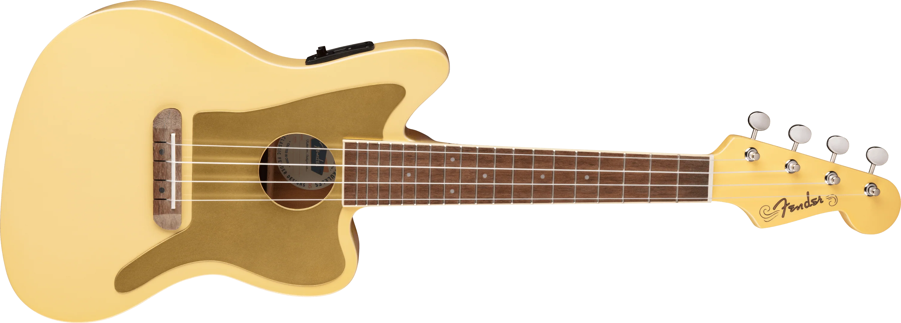 Limited Edition Fullerton Jazzmaster® Uke, Vintage White - Image 3