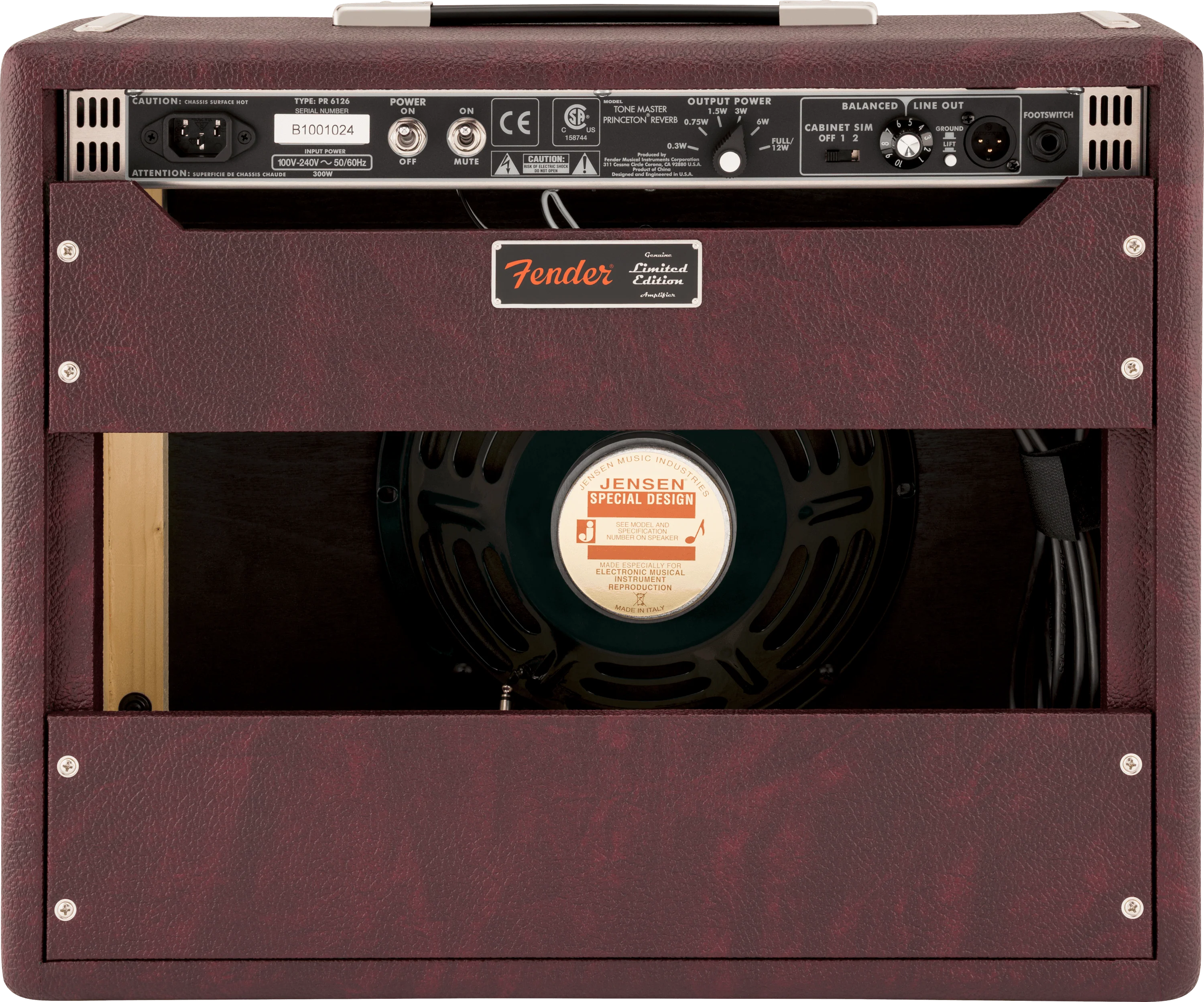 Limited Edition Tone Master Princeton® Reverb, Wine Wheat - Image 2