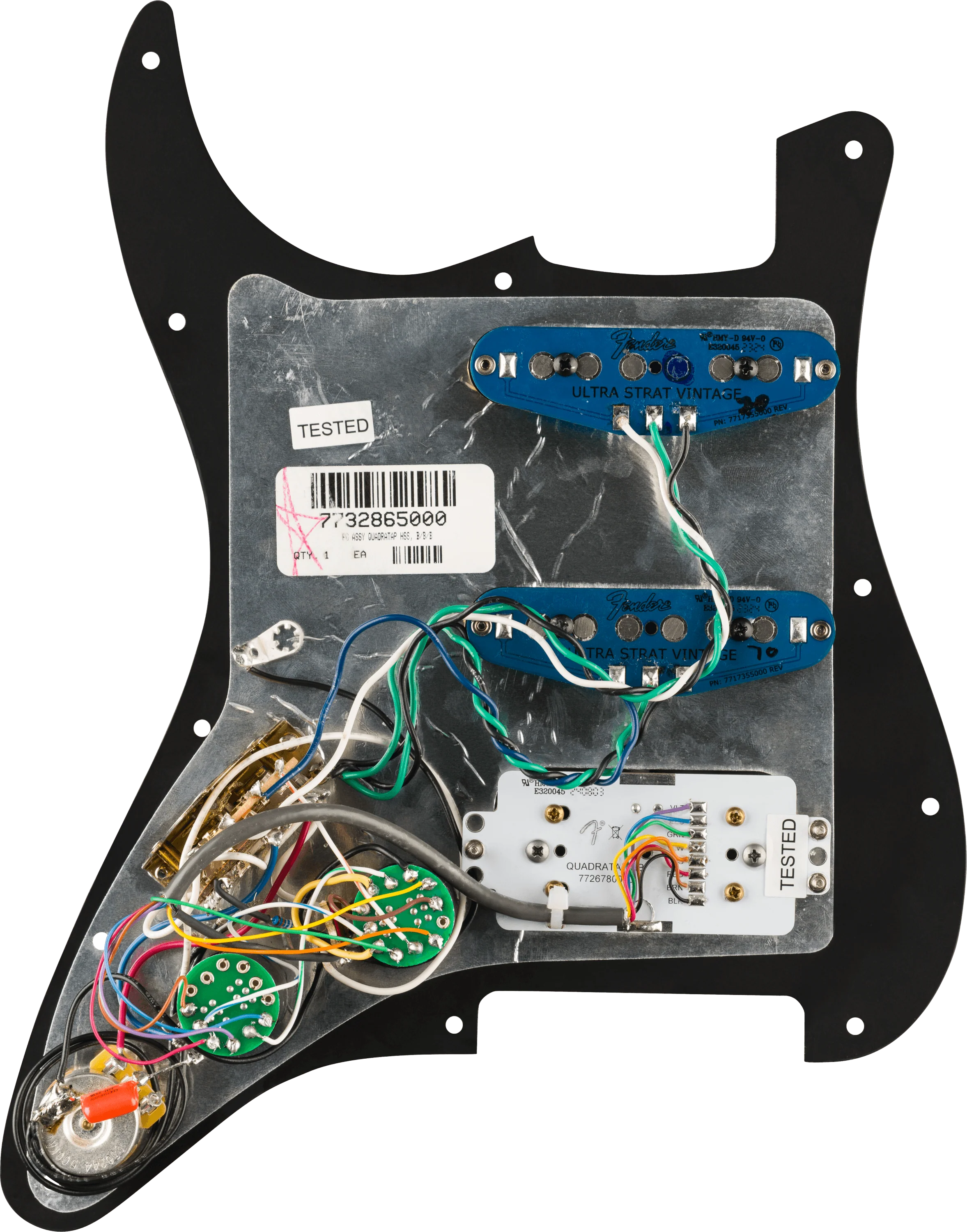 Pre-Wired Strat® Pickguard, Quadra Tap™/Ultra Noiseless™ HSS - Image 2