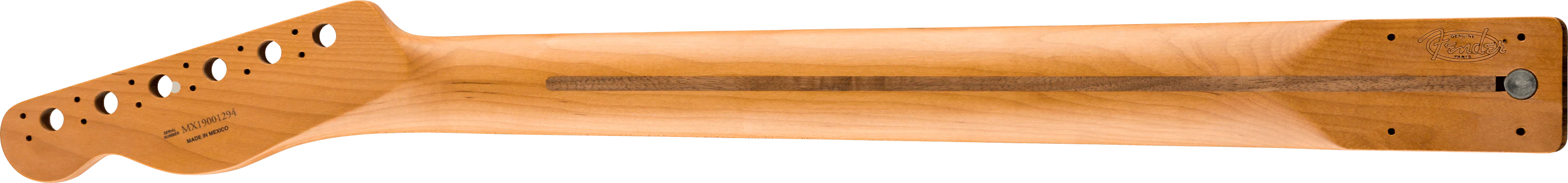Roasted Maple Telecaster® Neck, 22 Jumbo Frets, 12", Pau Ferro, Flat Oval Shape - Image 2