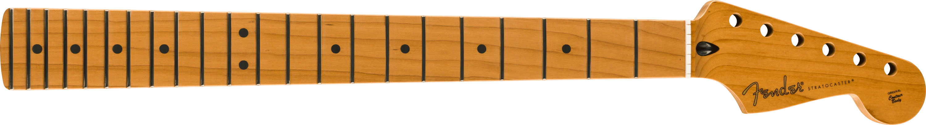 Satin Roasted Maple Fat Stratocaster® Neck, 22 Medium Jumbo Frets, 9.5", U Shape - Image 4