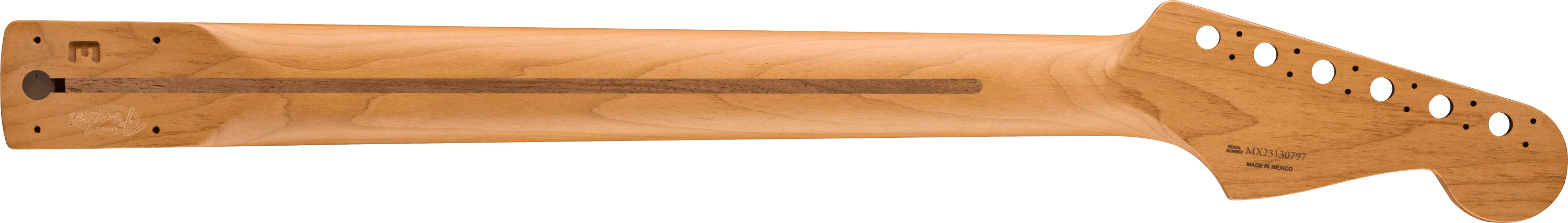 Satin Roasted Maple Stratocaster LH Neck, 22 Jumbo Frets, 12", Maple, Flat Oval Shape - Image 2
