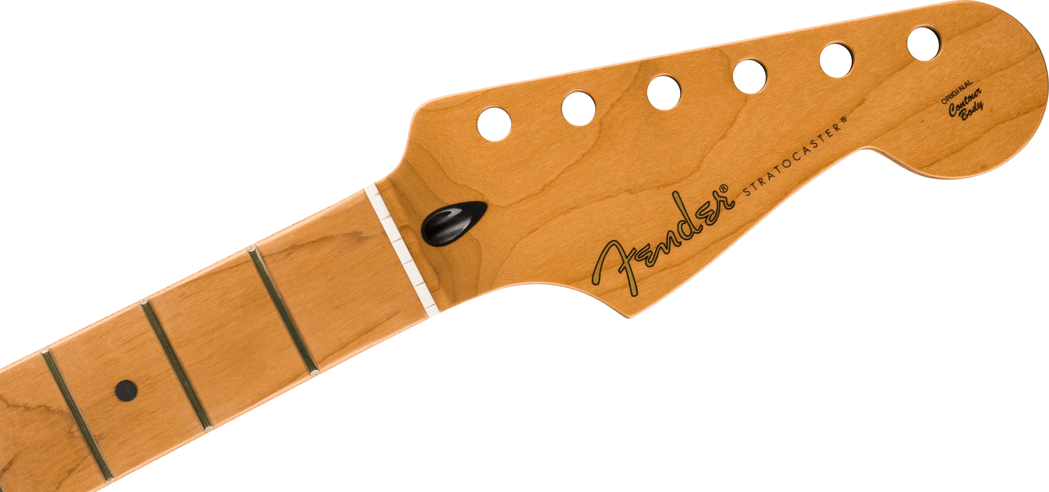 Satin Roasted Maple Stratocaster Neck, 22 Jumbo Frets, 12", Flat Oval Shape - Image 4