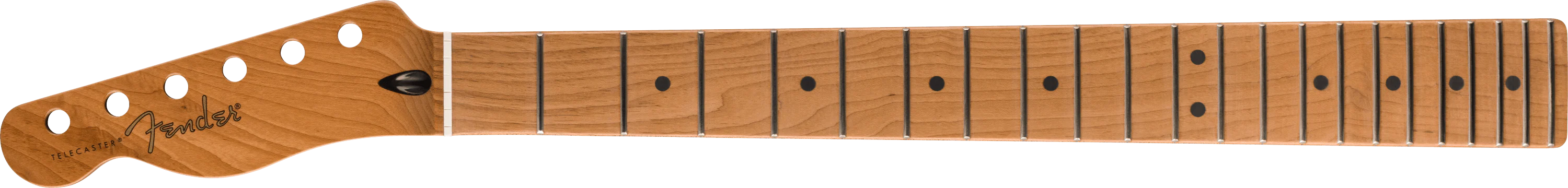 Satin Roasted Maple Telecaster LH Neck, 22 Jumbo Frets, 12", Maple, Flat Oval Shape