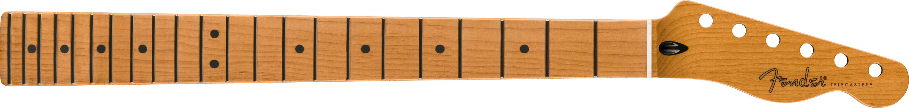 Satin Roasted Maple Telecaster Neck, 22 Jumbo Frets, 12", Flat Oval Shape
