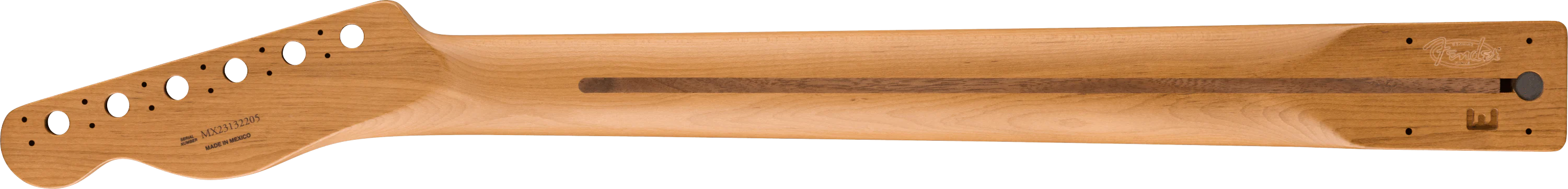 Satin Roasted Maple Telecaster Neck, 22 Jumbo Frets, 12", Flat Oval Shape - Image 2