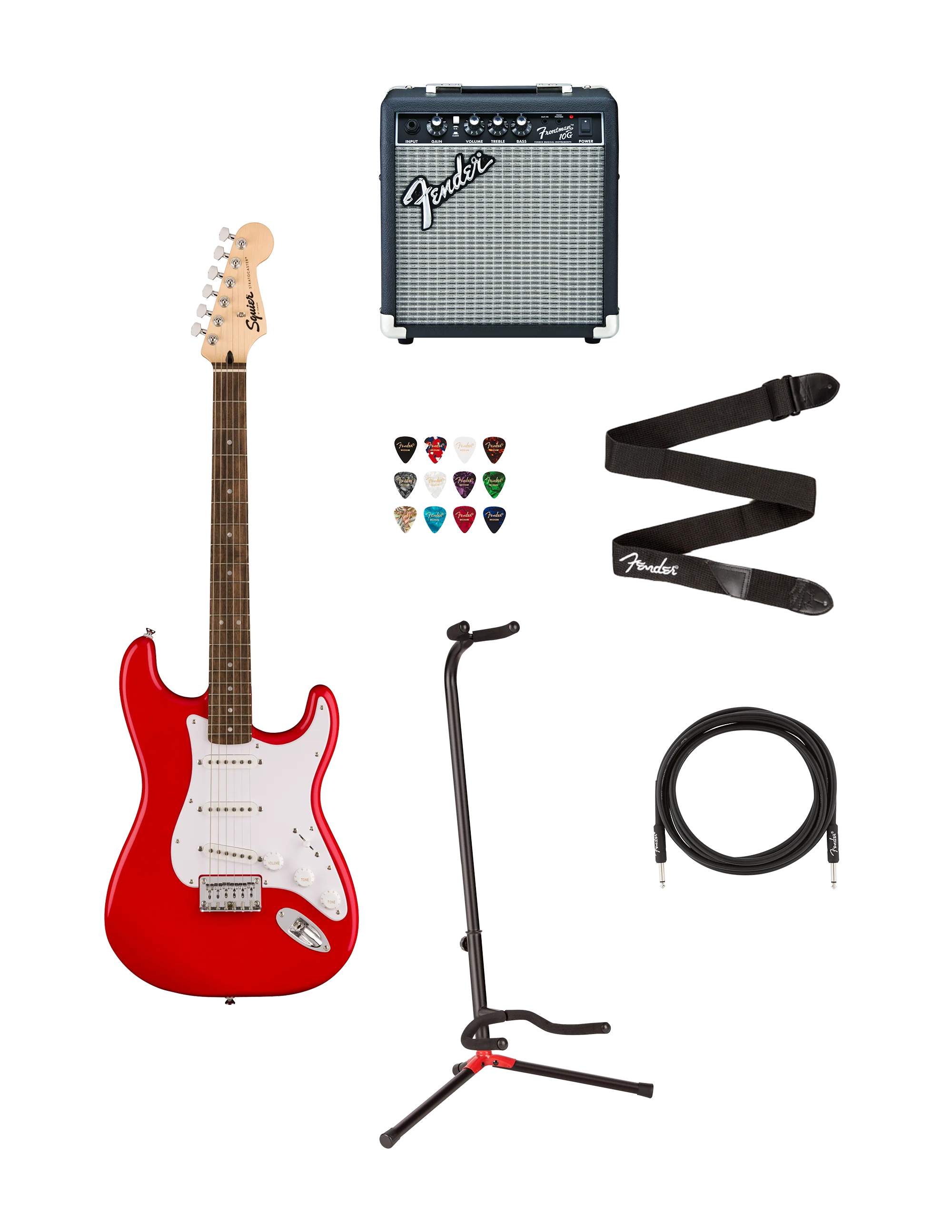 Squier Sonic Stratocaster HT Bundle - Rot